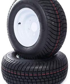B07HKD9SJ7 MOTOOS Trailer Tires & Rims 20.5x8.0-10 LRC Loadstar Bias 205/65-10 5 lugs 4.5" Center White Wheels 2 Pcs