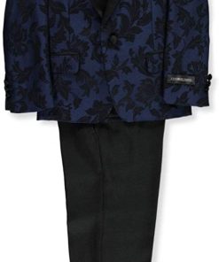 B081PH5J3V Kids World Boys' Leafy Brocade 5-Piece Suit