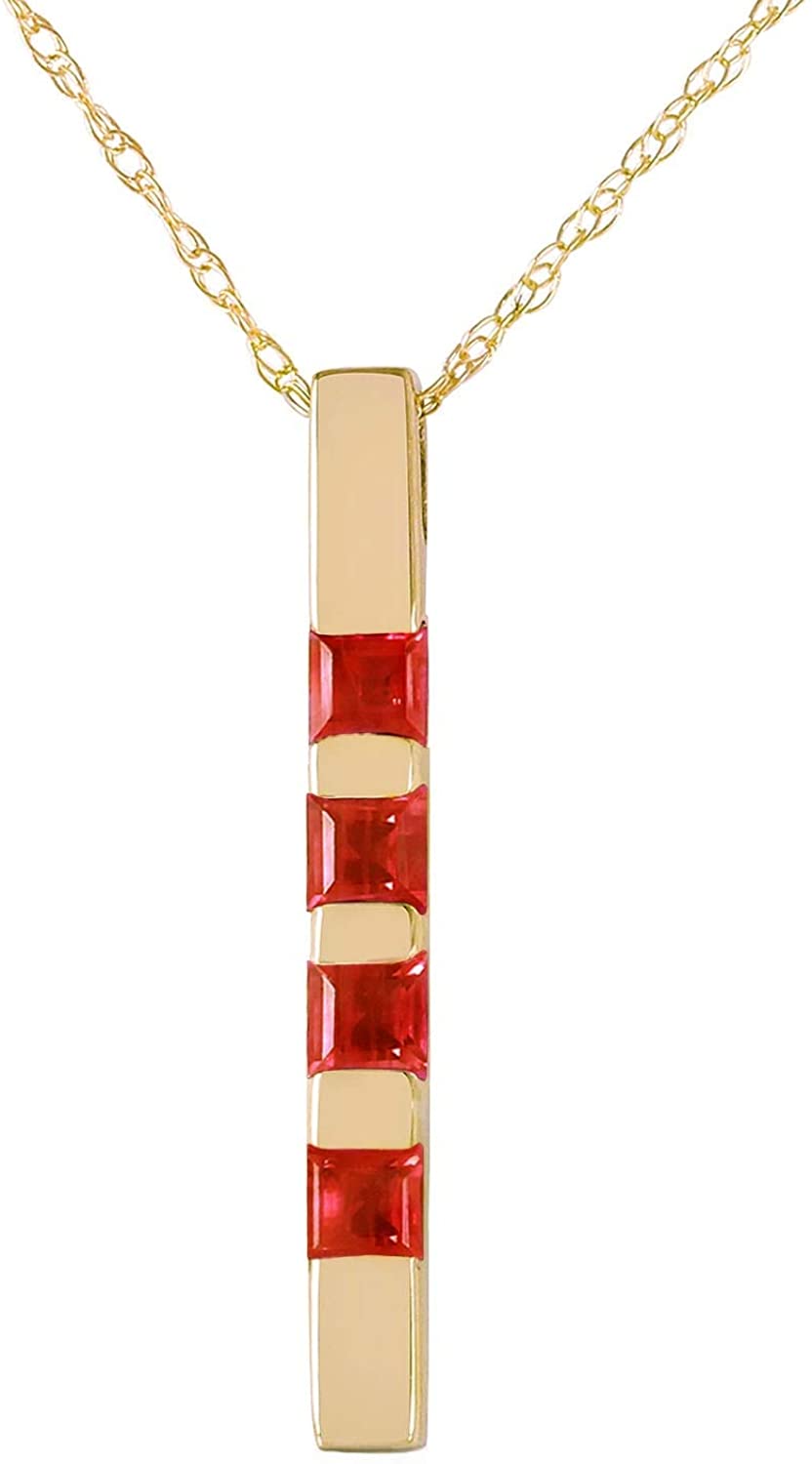 B07J48CVRD Galaxy Gold 14k Solid Yellow Gold Necklace Bar 0.35 ct Ruby