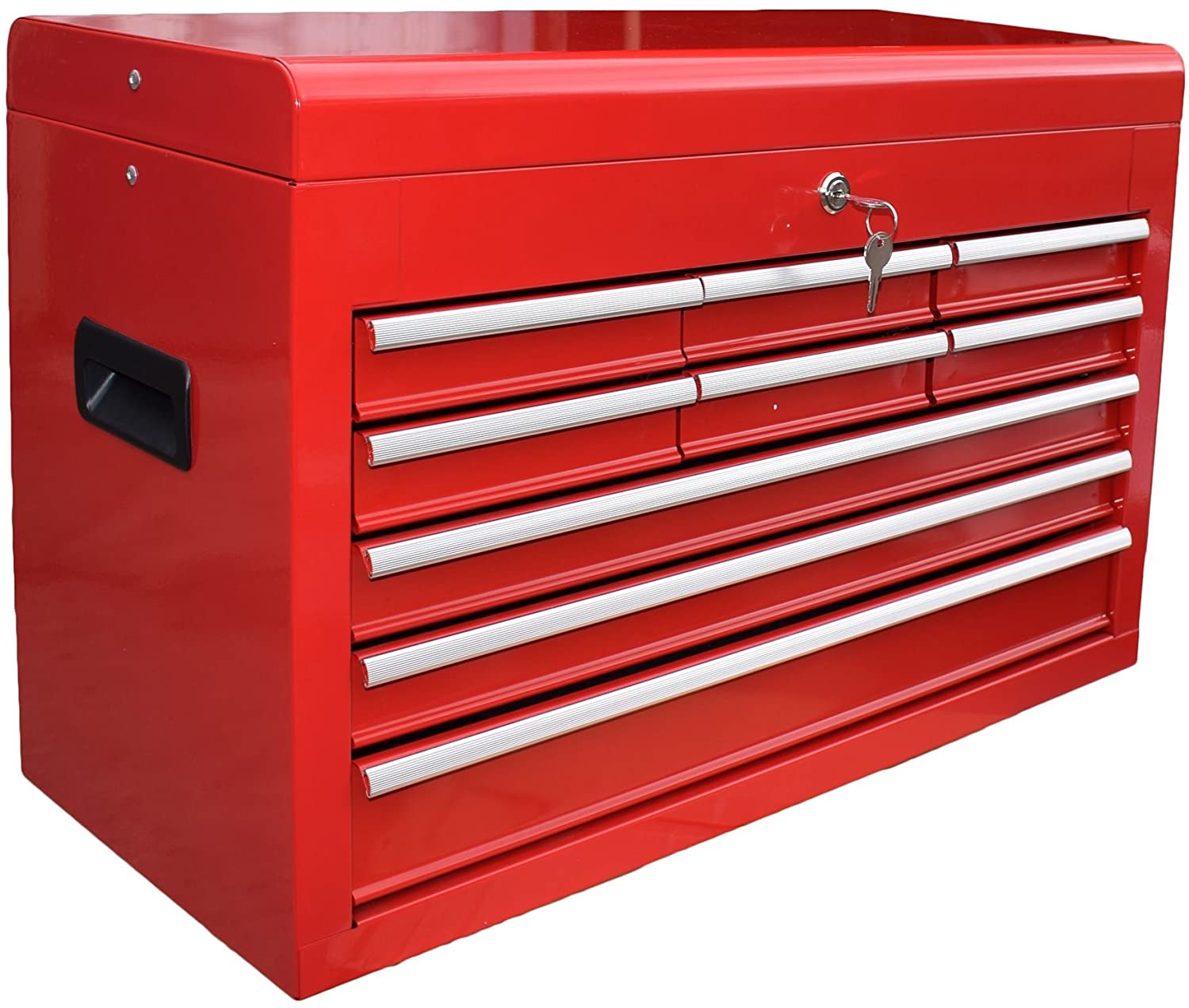 B075F8ZQ1G Toolbox Top Half 9 Draws Tool Chest Storage Cabinet Roller Ball Bearing Runners