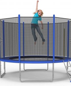 B08NPF5CF4 Koreyosh 10FT/12FT Trampoline with Safety Enclosure Net and Ladder Bounding Table,Trampoline Combo Jumping Trampoline Fitness for Kids,Teenagers & Adults,Indoor and Outdoor