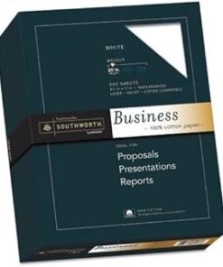 100% Cotton Business Paper - Letter - 8.5'' x 11'' - 20lb - Recycled - Wove - 500 / Box - White