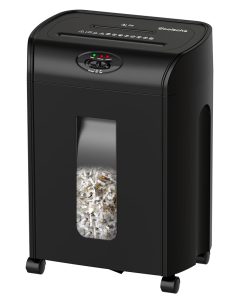 10-Sheet Heavy Duty Cross-Cut Paper and Credit Card Shredder, Shredder for Office, High Security P5 Office Home Use Office Equipment with 4 Casters, Black