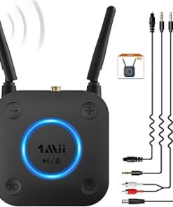 [Upgraded] 1Mii B06Pro Long Range Bluetooth Receiver, HiFi Wireless Audio Adapter, Bluetooth 5.1 Receiver with 3D Surround aptX HD Low Latency Optical RCA AUX 3.5mm Coaxial for Home Stereo System