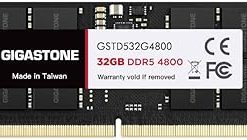 【DDR5 RAM】 GIGASTONE 32GB DDR5 4800MHz PC5-38400 CL 40-40-40-77 1.1V SODIMM 262 Pin Unbuffered Non ECC High Performance Notebook Laptop Memory Upgrade