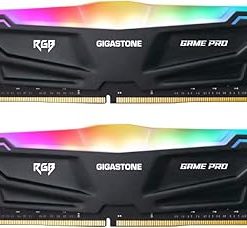 【RGB DDR4 RAM】 GIGSASTONE Game PRO 32GB Kit (2x16GB) DDR4-3200MHz PC4-25600 CL16-20-20-40 Intel XMP 2.0 AMD Ryzen 1.35V UDIMM 288 Pin Unbuffered Non ECC High Performance Gaming Desktop Memory - Black