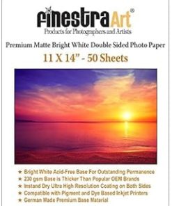 11" X 14" Premium Matte Bright White Inkjet Double Sided Photo Paper - 50 Sheets