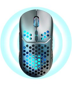 【Dual Modes】 Honeycomb Wireless Mouse Bluetooth and 2.4GHz Two Modes Connection Computer Mouse with 7 Colors Backlight Silent Mouse 4 DPI Levels for Gaming, Working
