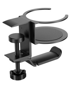 Zerodeko Headset PC Headphone Hanger Headset Desktop Stand Holder Cup Holder for Desk Gaming PC Accessories Headset Holder PC Stand Desk Cup Holder Clamp Headphone Stand Computer Metal