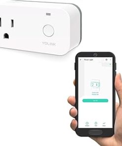 YoLink Smart Plug with Energy Monitoring, 1/4 Mile World's Longest Range Smart Home Mini Outlet Works with Alexa Google Assistant IFTTT Remote Control Home Appliances Anywhere, YoLink Hub Required