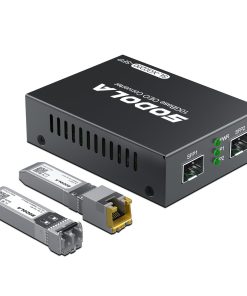 10G SFP+ Media Converter (Kit) with 10GBase-T Fiber Transceiver Reach 30 Meters and 10GBase-SR Fiber Module (300 m, MMF, 850nm)
