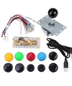Zero Delay Arcade Game DIY Kits, 10 Push Buttons Joystick USB Encoder with USB Cable for PC Games and Arcade Machine