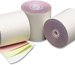 07638 Three Ply Cash Register/POS Rolls, 3-Inch x 70 ft., White/Canary/Pink, 50/Carton