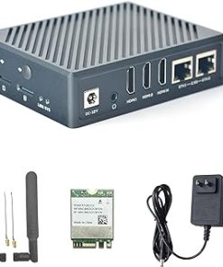 youyeetoo FriendlyElec NanoPC-T6 Internet Travel Routers Board with Metal case Powered by RK3588, 8GB RAM, Dual 2.5G Ethernet, HDMI in/Out, Support Android Debian (8GB LPDDR4X,64GB eMMC, WiFi Bundle)