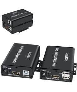 Zunate 2PCS USB HDMI KVM Extender, 1080P Ethernet Cable- Extension Up to 120m,Cat6 to HDMI Receiver, USB Keyboard Mouse Support(#3)