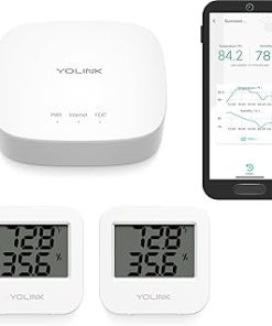YoLink Smart Wireless Temperature/Humidity Sensor Wide Range for Freezer Fridge Monitoring Pet Cage/Tank Monitoring, App Alerts, Text/SMS, Email Alerts, Works with Alexa IFTTT, 2 Pack - Hub Included