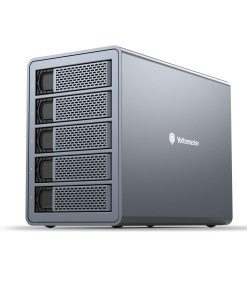 Yottamaster 5 Bay External Hard Drive Enclosure, 150W Aluminum USB3.0 3.5" HDD Enclosure for 3.5 & 2.5 Inch SATA HDD/SSD, Support 90TB(5x18TB) Direct Attached Storage DAS, Non-RAID [FS5U3]
