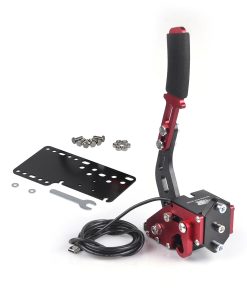 ZHSYMX USB Handbrake for 16Bit SIM PC Racing Games, Compatible with G27 G29 G920 G923 T500 T300 Simulate Linear Handbrake With Plate（Only PC System） Red