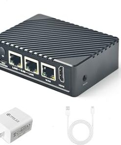 youyeetoo NanoPi R5S Mini Router with Metal Case,2GB LPDDR4 8GB EMMC, RK3568 Development Board 0.8TOPS NPU Support Docker Three Ethernet Ports USB3.0 HDMI Support M.2 NVMe PD Power (Power Bundle)