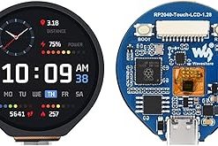 1.28inch Round Touch LCD Based on Raspberry Pi RP2040 Microcontroller Chip, 240x240 Pixels 65K RGB Colors IPS Display onboard Type-C Connector, Accelerometer and Gyroscope Sensor etc.