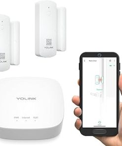 YoLink LoRa Smart Door Sensor Starter Kit: Hub & (2) Door Sensors - Up to 1/4 Mile Open-Air Range, Door Left-Open Reminders, up to 5 Year Battery Life, Alexa, IFTTT, Home Assistant