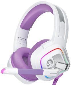 ZIUMIER Purple Gaming Headset with Mic, Xbox One Headset with Noise Canceling Mic, PS4 Headset with Stereo Surround Sound, Over-Ear Headphones for PC, PS4, PS5, Xbox One, Xbox Series S/X, Laptop