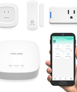 YoLink Smart Home Starter Kit: Security & Leak Detection Kit (Hub, Door Sensor, Water Leak Sensor, Plug Mini Compatible with Alexa, LoRa-Powered 1/4 Mile Range
