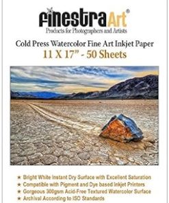 11" X 17" Cold Press Watercolor Fine Art Inkjet Paper - 50 Sheets