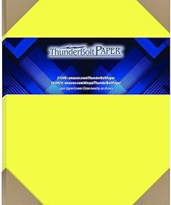 100 Bright Neon Yellow Fluorescent Color Cardstock - 8.5" X 11" (8.5X11 Inches) Standard Letter|Flyer Size - 65# lb/pound Light Card Weight Cover Paper - Quality Printable Smooth Surface Sheets