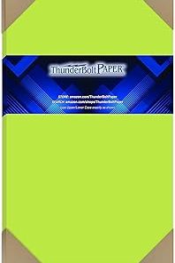 100 Bright Lime Green 65lb Cover|Card Paper - 8.5 X 14 Inches Legal & Menu Size - 65 lb/Pound Light Weight Cardstock - Quality Printable Smooth Surface for Bright Colorful Results