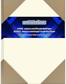 100 Earthy Cottonwood Fiber Cover Paper Sheets - 5.5" X 8.5" (5.5X8.5 Inches) Half Letter | Statement Size - 80 lb/pound Card Weight - Cream White Color with Natural Fibers - Smooth Finish