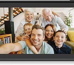 11.6 Inch 16GB WiFi Digital Picture Frame, 2.4GHz and 5GHz Dual Band WiFi, Touch Screen, 1366x768 IPS LCD Panel, Send Photos or Small Videos from Anywhere(Black)
