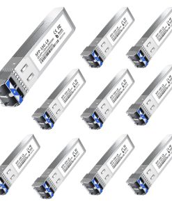 10Pack SFP+ LC 10GBase-LR Transceiver - 10G Single Mode Module, Compatible with Cisco SFP-10G-LR, Ubiquiti UF-SM-10G, Meraki, Mikrotik, Netgear, Aruba, TP-Link and more - 1310nm, SMF, 20km, DDM