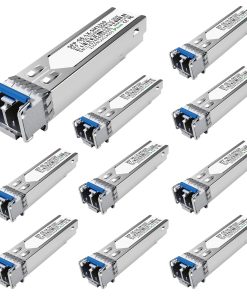 10Pack 1.25G SFP LC Module 1000Base-LX Single-Mode Transceiver (SMF, 1310nm, 20km, DDM) - Compatible with Cisco GLC-LH-SMD, Ubiquiti UniFi, Meraki, Fortinet, Mikrotik, TP-Link, Netgear, Aruba and more