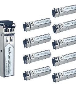 10Pcs Multi-Mode SFP 1.25 Gigabit Network Transceiver Module, LC Duplex 1000BASE-SX Dual Fiber SFP 500m 850nm