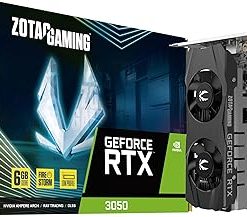 ZOTAC Gaming GeForce RTX 3050 6GB GDDR6 Low-Profile 96-bit 14 Gbps PCIE 4.0 Super Compact Gaming Graphics Card, ZT-A30510L-10L