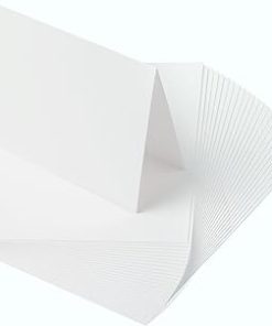 100% Cotton Scored/Folded Cards 300gsm/110lb, 200 Qty, 9x6.25 (A6), Fluorescent White