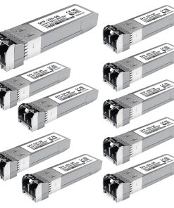 10Pack 10GBase-SR SFP+ Module, Multi-Mode LC Ethernet Transceiver, 10G 850nm MMF up to 400m, Compatible with Cisco SFP-10G-SR, Meraki, Ubiquiti UF-MM-10G, Mikrotik, Netgear, TP-Link, Aruba and More