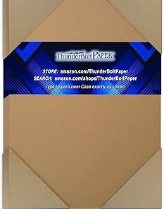 100 Brown Kraft Fiber 80# Cover Paper Sheets - 5.5" X 8.5" (5.5X8.5 Inches) Half Letter | Statement Size - Rich Earthy Color with Natural Fibers - 80lb/pound Cardstock - Smooth Finish