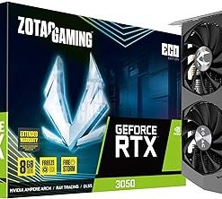 ZOTAC Gaming GeForce RTX™ 3050 ECO Edition 8GB GDDR6 128-bit 14 Gbps PCIE 4.0 Gaming Graphics Card, Active Fan Control, Freeze Fan Stop, ZT-A30500K-10M