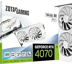 ZOTAC Gaming GeForce RTX 4070 Twin Edge OC White GDDR6 DLSS 3 12GB GDDR6 192-bit 20 Gbps PCIE 4.0 Compact SFF Gaming Graphics Card, IceStorm 2.0 Advanced Cooling, Spectra RGB Lighting, ZT-D40740Q-10M