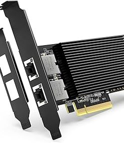 10G PCI-E Network Card with 10Gbps Dual RJ45 Ports, Intel X540-T2 Conrtoller, VIMIN 10Gb Ethernet Adapter Card Compatible with PCI Express X8, X16, Support Windows/Windows Server/Linux/VMware