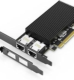 10G Dual RJ45 Port PCI-E Network Card, with X540 Controller, Gigaplus X540-T2 10Gb Ethernet Adapter with 2 * 10Gbe NIC, Support Windows/Linux/ESX Servers