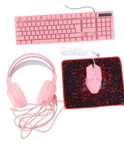 1 Set Keyboard and Mouse Set Computer Keyboard Mouse Headset Computer USB Keyboard Backlit Keyboard Ergonomic Mouse Computer Accessories Gaming Keyboard Mouse RGB Keyboard Mouse