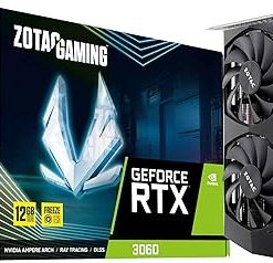 ZOTAC Gaming GeForce RTX™ 3060 12GB GDDR6 192-bit 15 Gbps PCIE 4.0 Compact Gaming Graphics Card, Active Fan Control, Freeze Fan Stop, ZT-A30600P-10M