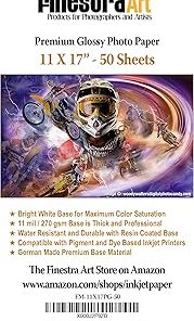 11" X 17" Premium Glossy Inkjet Photo Paper - 50 Sheets