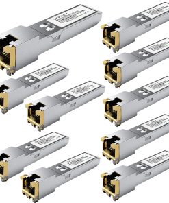 10PCS SFP to RJ45 Copper Module, 1000Base-T Gigabit Ethernet Transceiver - Compatible with Cisco, Meraki, Ubiquiti, D-Link, TP-Link, Supermicro, Netgear, MikroTik S-RJ01, 1.25G SFP-T, up to 100m