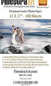 11" X 17" Premium Luster Inkjet Photo Paper - 100 Sheets