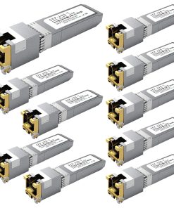 10PCS 10GBASE-T SFP+ RJ45 Copper Transceiver Module, Multi-Rate 1.25G/2.5G/5G/10G up to 30m - Compatible with TP-Link, Cisco SFP-10G-T-S, Ubiquiti UF-RJ45-10G, Netgear, Broadcom, Mikrotik and More