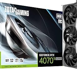 ZOTAC Gaming GeForce RTX 4070 Ti Super Solid OC DLSS 3 16GB GDDR6X 256-bit 21 Gbps PCIE 4.0 Gaming Graphics Card, IceStorm 2.0 Advanced Cooling, ZT-D40730RC-10P